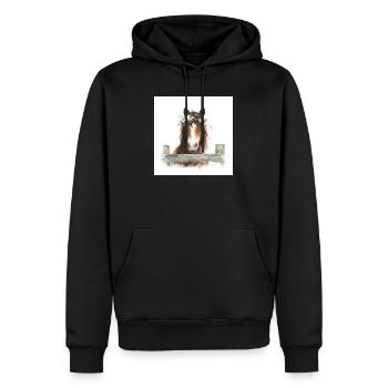 Blumenkronenponys - Männer Premium Bio Hoodie - Schwarz - Vorne - Nico (187cm)