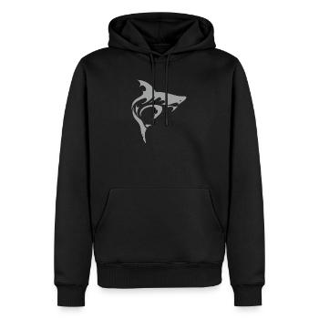 Requin - Sweat à capuche Premium bio Homme - noir - Devant - Nico (187cm)