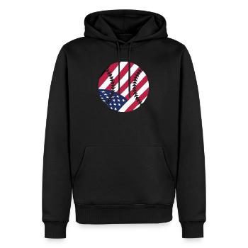 USA Patriotic Softball American Flag Sports Kunst - Männer Premium Bio Hoodie - Schwarz - Vorne - Nico (187cm)