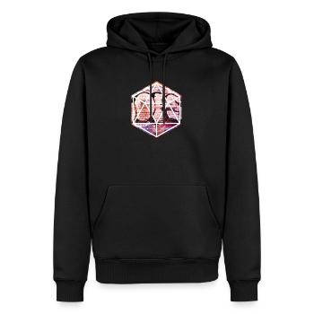 Geometrisches Graffiti-Prisma - Männer Premium Bio Hoodie - Schwarz - Vorne - Nico (187cm)