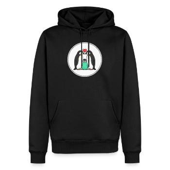 Vintage Pilz Myzel Natur Schwarmintelligenz - Männer Premium Bio Hoodie - Schwarz - Vorne - Nico (187cm)