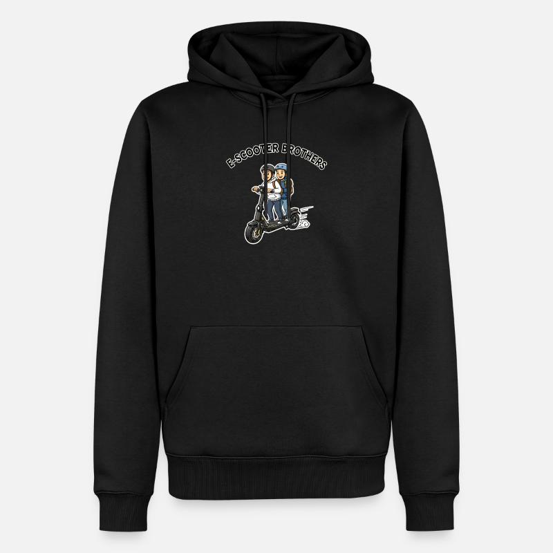 Duo des frères E-Scooter - Sweat à capuche Premium bio Homme - noir