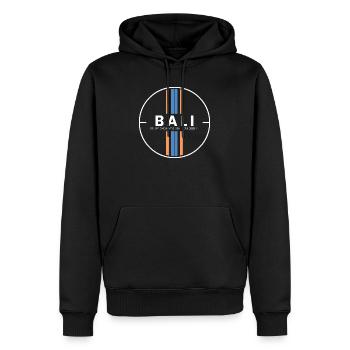 Coordonnées de l’île de Bali - Sweat à capuche Premium bio Homme - noir - Devant - Nico (187cm)