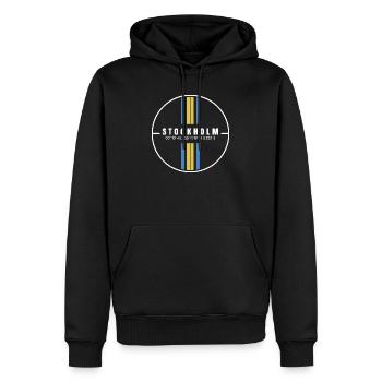 Coordonnées de Stockholm - Sweat à capuche Premium bio Homme - noir - Devant - Nico (187cm)