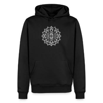 Mandala - Sweat à capuche Premium bio Homme - noir - Devant - Nico (187cm)
