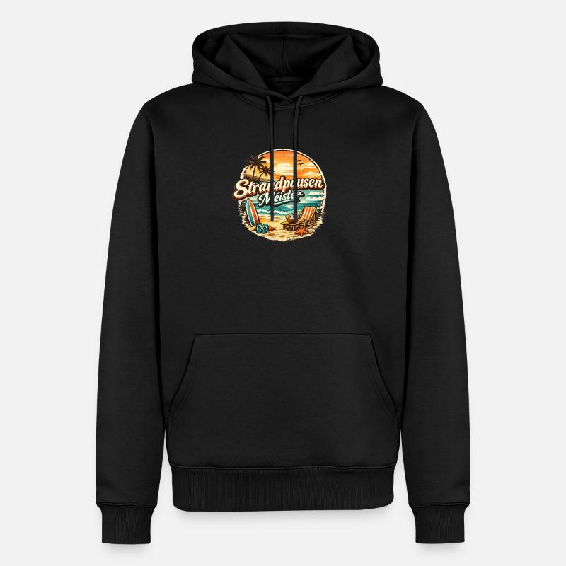 Beach Breaks Master Rétro - Sweat à capuche Premium bio Homme - noir
