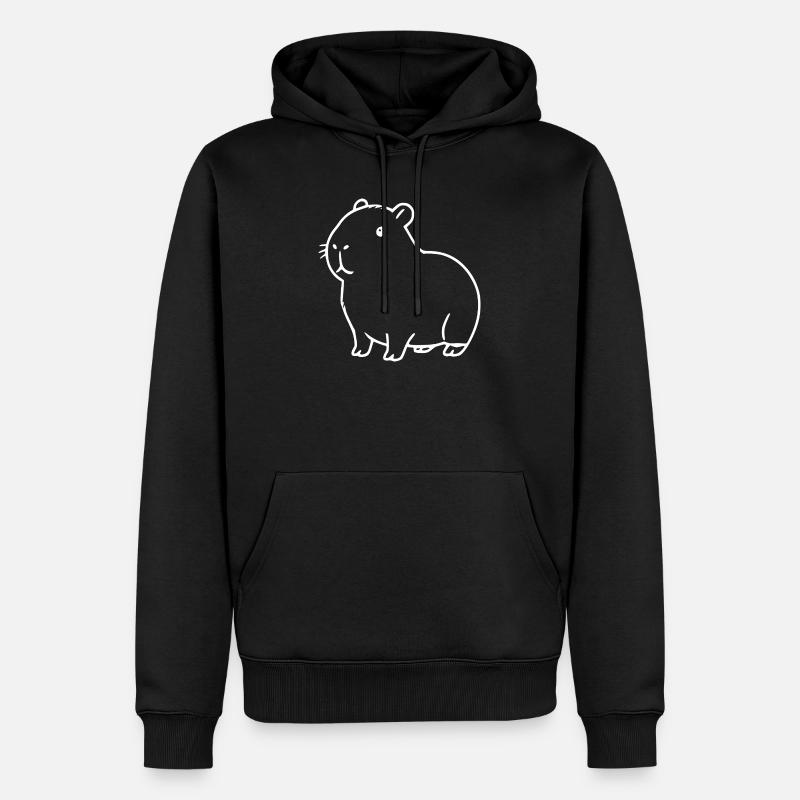 Capybara capybara blanc - Sweat à capuche Premium bio Homme - noir