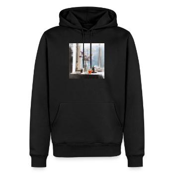 Serene tranquility - Men’s Premium Organic Hoodie - black - Front - Nico (187cm)