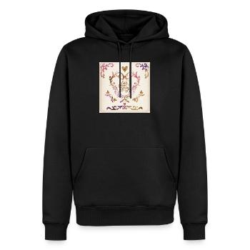 Design élégant d’ornements en forme de cœur vintage - Sweat à capuche Premium bio Homme - noir - Devant - Nico (187cm)