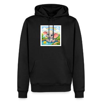 Elli the Elephant - Men’s Premium Organic Hoodie - black - Front - Nico (187cm)
