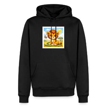 Sunny le Petit Lion - Sweat à capuche Premium bio Homme - noir - Devant - Nico (187cm)