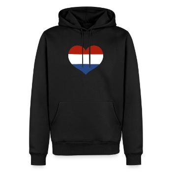 Cœur du drapeau des Pays-Bas - Sweat à capuche Premium bio Homme - noir - Devant - Nico (187cm)