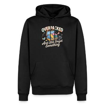Lustiges Rucksackreise-T-Shirt rund um die Welt - Männer Premium Bio Hoodie - Schwarz - Vorne - Nico (187cm)