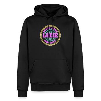 Mama Lucie - Männer Premium Bio Hoodie - Schwarz - Vorne - Nico (187cm)