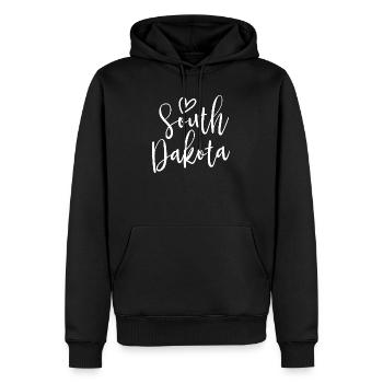 Cœur du Sud, Amour des Femmes, Dakota du Sud - Sweat à capuche Premium bio Homme - noir - Devant - Nico (187cm)