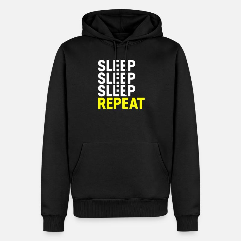 Søvn Søvn Søvn Gentag - Herre Premium økologisk hoodie - sort
