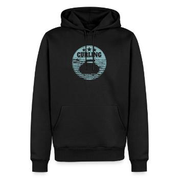 Sports d’hiver de Curling Stone Style Rétro Vintage - Sweat à capuche Premium bio Homme - noir - Devant - Nico (187cm)