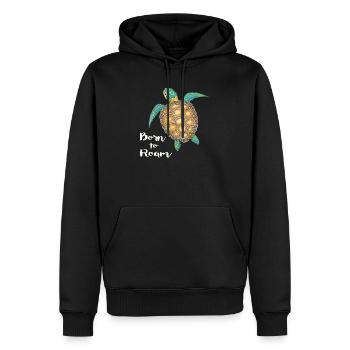 Sea Turtle Born to roam - Men’s Premium Organic Hoodie - black - Front - Nico (187cm)