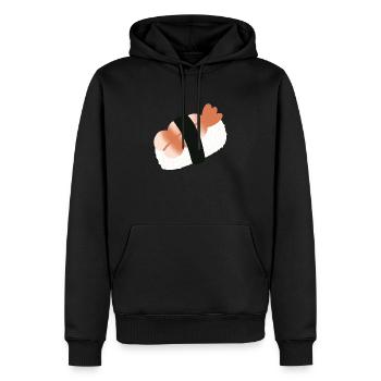 Garnelen-Nigiri-Minimalistisches Sushi - Männer Premium Bio Hoodie - Schwarz - Vorne - Nico (187cm)
