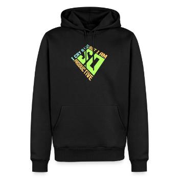 Je pleure beaucoup mais je suis tellement productif, émotions drôles - Sweat à capuche Premium bio Homme - noir - Devant - Nico (187cm)