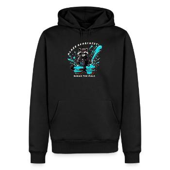Glaze Anarchist Raccoon - Break the Mold - Men’s Premium Organic Hoodie - black - Front - Nico (187cm)