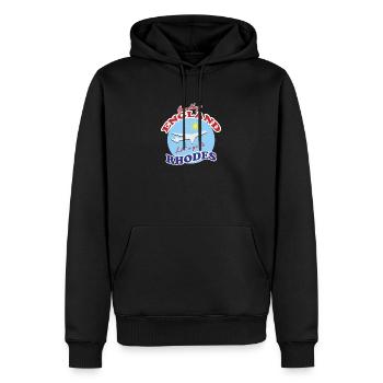 Adieu l’Angleterre. Allons à Rhodes. - Sweat à capuche Premium bio Homme - noir - Devant - Nico (187cm)