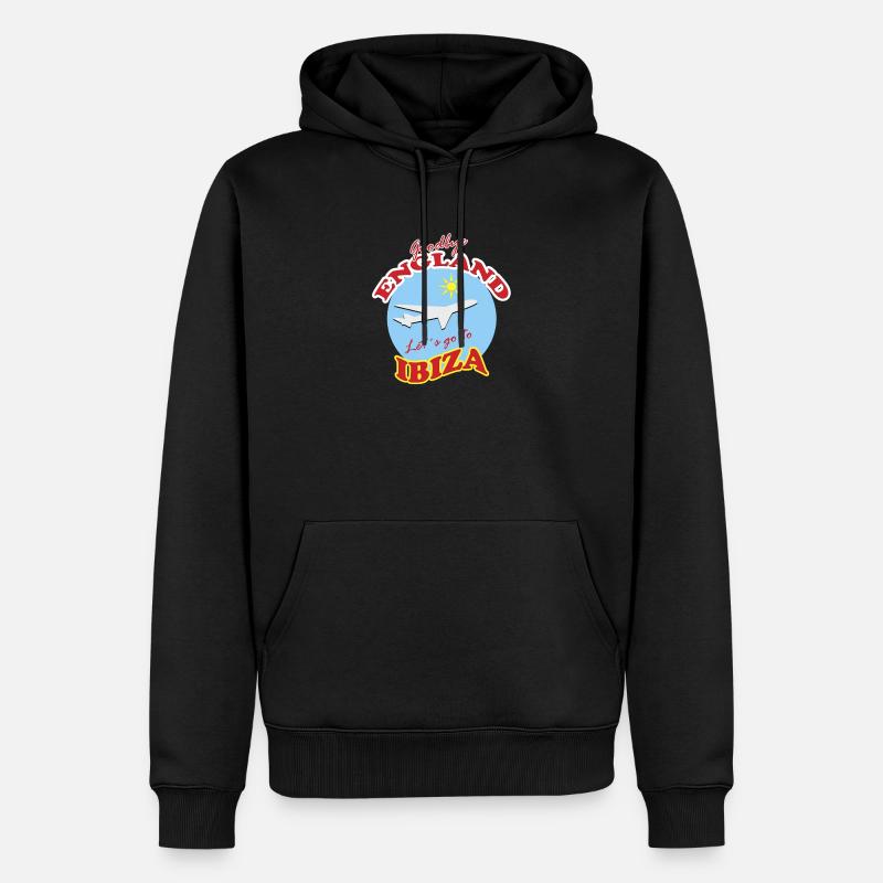Adieu l’Angleterre. Allons à Ibiza. - Sweat à capuche Premium bio Homme - noir