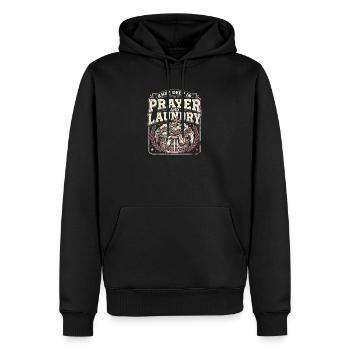 Knee Deep In Prayer And Laundry Christliche Mama - Männer Premium Bio Hoodie - Schwarz - Vorne - Nico (187cm)