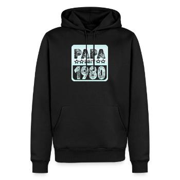 Spruch 1980 - Männer Premium Bio Hoodie - Schwarz - Vorne - Nico (187cm)