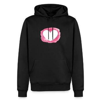 Cœur - personnalisable - Sweat à capuche Premium bio Homme - noir - Devant - Nico (187cm)