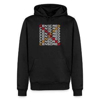 Censored Zensiert Lustig Statement Freiheit Logo - Männer Premium Bio Hoodie - Schwarz - Vorne - Nico (187cm)