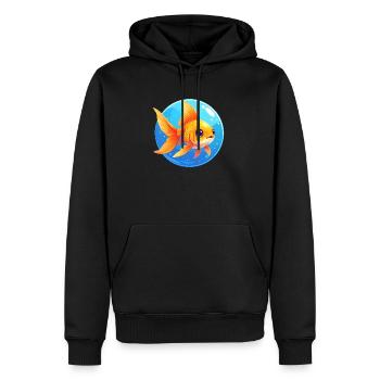 Poisson rouge - Sweat à capuche Premium bio Homme - noir - Devant - Nico (187cm)