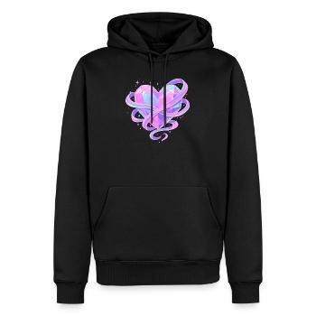 Pastell Kristallherz mit Schleifen - Männer Premium Bio Hoodie - Schwarz - Vorne - Nico (187cm)