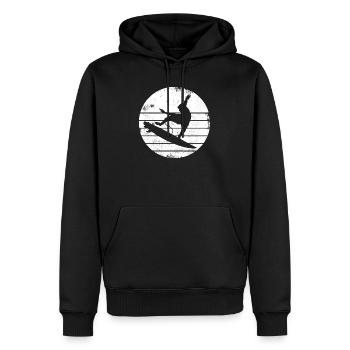 Surfer Design - Männer Premium Bio Hoodie - Schwarz - Vorne - Nico (187cm)