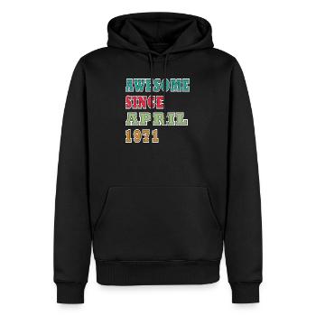 Awesome Seit April 1971 - Männer Premium Bio Hoodie - Schwarz - Vorne - Nico (187cm)