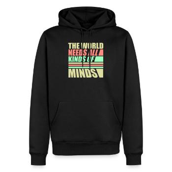 Le monde a besoin de toutes sortes d’esprits inspirants - Sweat à capuche Premium bio Homme - noir - Devant - Nico (187cm)