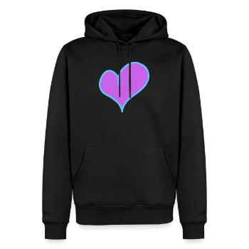 Herz Valentin Liebe Freundin Freund - Männer Premium Bio Hoodie - Schwarz - Vorne - Nico (187cm)