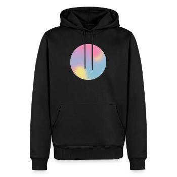 Test d’aura Sphère dégradée pastel - Sweat à capuche Premium bio Homme - noir - Devant - Nico (187cm)