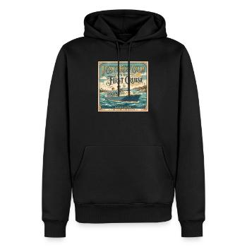 Ich kann nicht ruhig bleiben, es ist meine erste K - Männer Premium Bio Hoodie - Schwarz - Vorne - Nico (187cm)