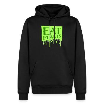 Sigle végétarien végan drôle de Eat Plants - Sweat à capuche Premium bio Homme - noir - Devant - Nico (187cm)