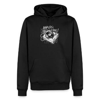Platine analogique Soul - Sweat à capuche Premium bio Homme - noir - Devant - Nico (187cm)