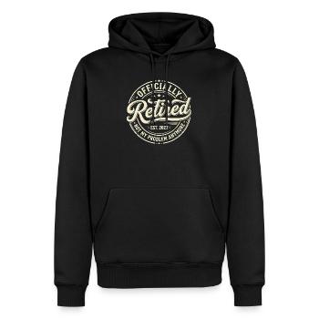 Officiellement à la retraite en 2027. Ce n’est plus mon problème - Sweat à capuche Premium bio Homme - noir - Devant - Nico (187cm)