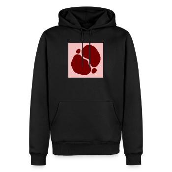 Rote Organische Formen Design - Männer Premium Bio Hoodie - Schwarz - Vorne - Nico (187cm)