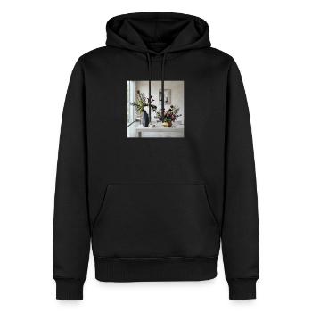 Geometrische Blüten Vasen - Modern Art - Männer Premium Bio Hoodie - Schwarz - Vorne - Nico (187cm)