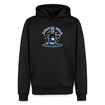 Falklandinseln Cooler Disco-Pinguin Schnee-Schlittschuhläufer - Männer Premium Bio Hoodie - Schwarz - Vorne - Nico (187cm)