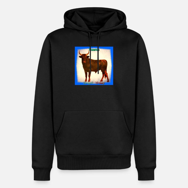 taureau - Sweat à capuche Premium bio Homme - noir