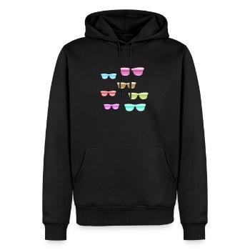 Sun grooves - Men’s Premium Organic Hoodie - black - Front - Nico (187cm)