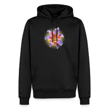 Leuchtende Lilie Florales Kunstmotiv - Männer Premium Bio Hoodie - Schwarz - Vorne - Nico (187cm)