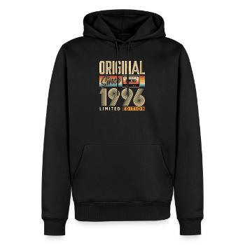 30e anniversaire, 30 ans - Sweat à capuche Premium bio Homme - noir - Devant - Nico (187cm)
