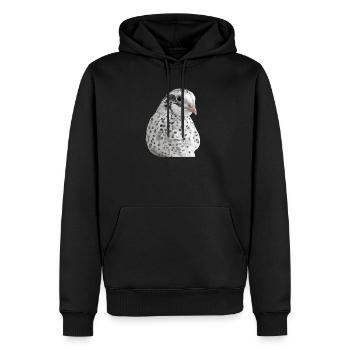 Portrait de la caille des neiges - Sweat à capuche Premium bio Homme - noir - Devant - Nico (187cm)